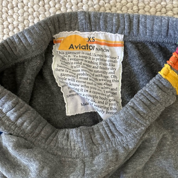 Aviator Nation Gray Sweatpants with Rainbow Accents - Picture 5 of 6